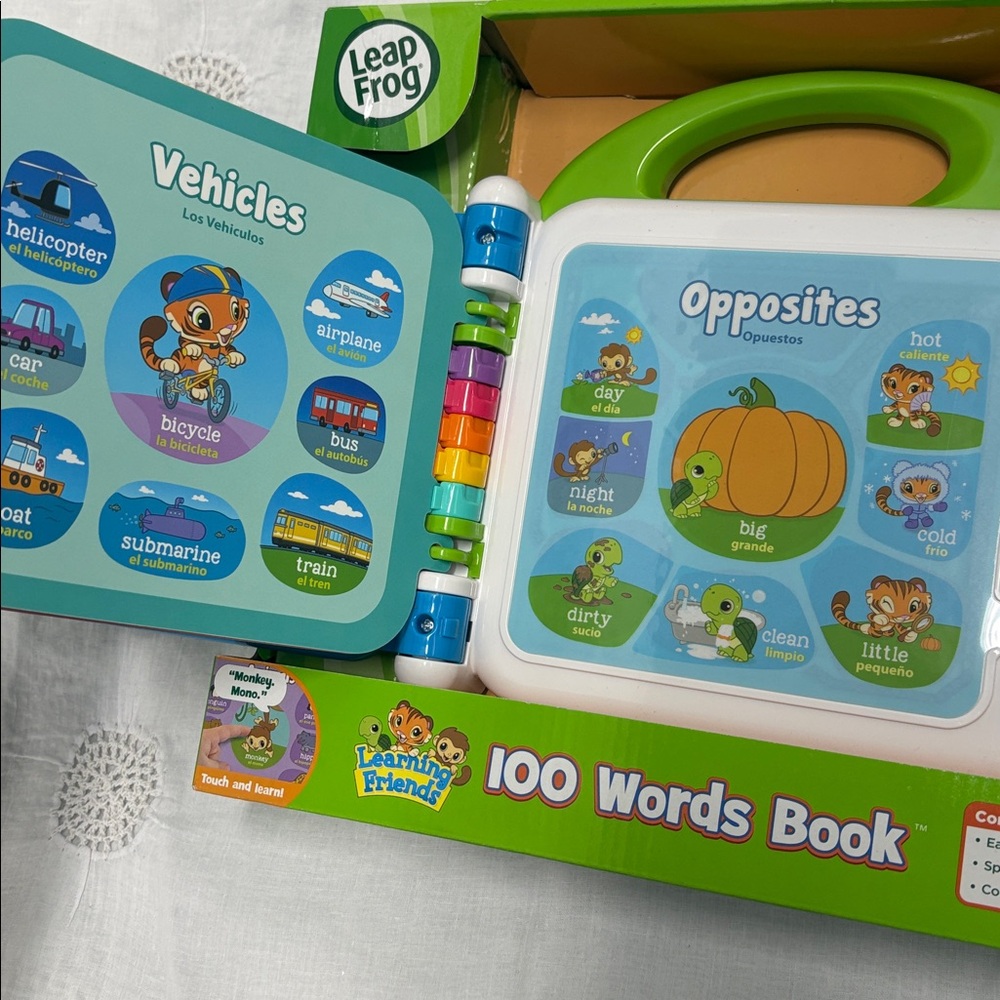NEW LEAPFROG 100 Words Book Bilingual Kids Interactive Educational Toy Baby - Picture 12 of 13